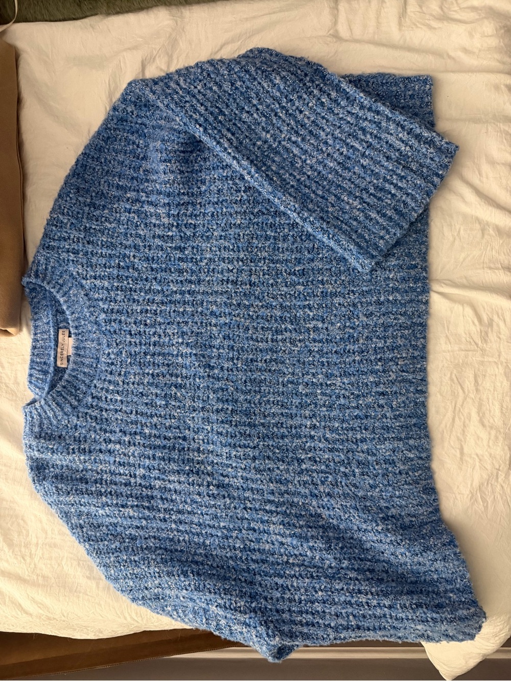 Cozy Blue Textured Knit Sweater
